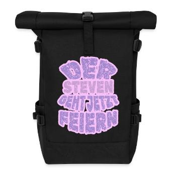 Geschenk für Steven - Rolltop Rucksack - Schwarz - Vorne