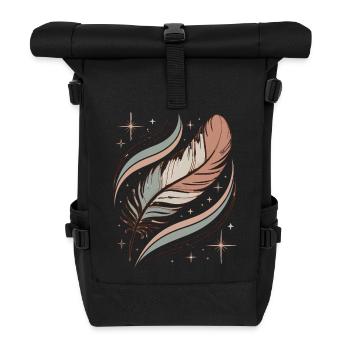 Boho Seele Feder - Rolltop Rucksack - Schwarz - Vorne