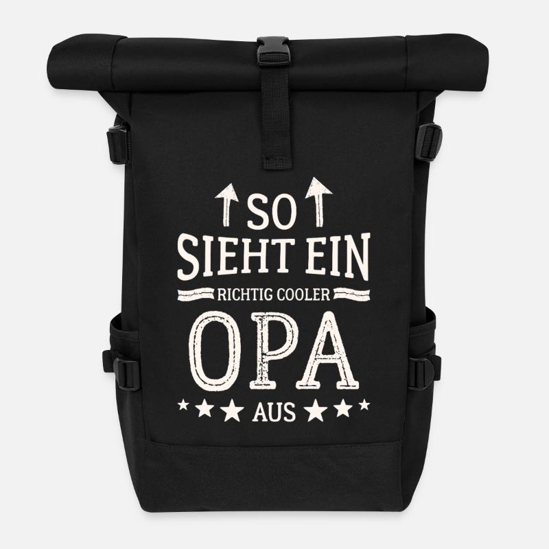 So sieht ein cooler Opa aus Bester Großvater  - Rolltop Rucksack - Schwarz