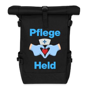 Care Hero – With Heart and Gloves - Roll Top Backpack - black - Front
