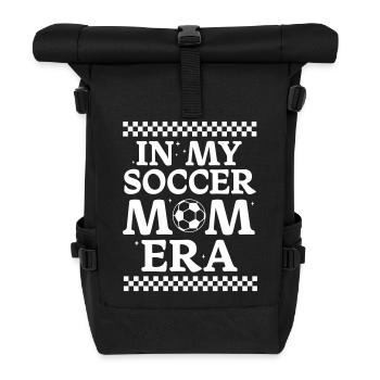 In My Soccer Mom Era | Soccer mom - Roll Top Backpack - black - Front