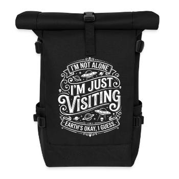 I am not alone – visitors to the earth - Roll Top Backpack - black - Front