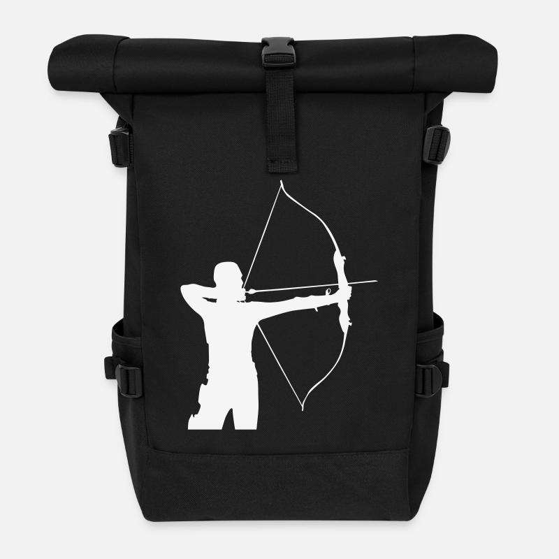 Bogenschütze Silhouette - Rolltop Rucksack - Schwarz