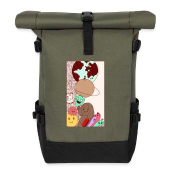 Colors universe - Roll Top Backpack - olive/black - Front