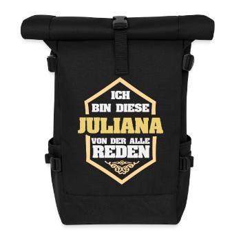 Juliana als Spruch - Rolltop Rucksack - Schwarz - Vorne