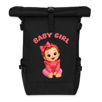 Graphique de cœur de petite fille - Sac à dos roll top - noir - Devant
