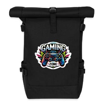 Gaming Zone - Controller Illustration - Rolltop Rucksack - Schwarz - Vorne