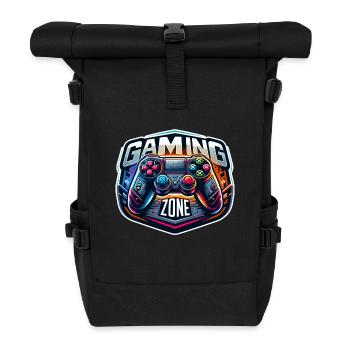 Gaming Zone - Controller Illustration - Rolltop Rucksack - Schwarz - Vorne