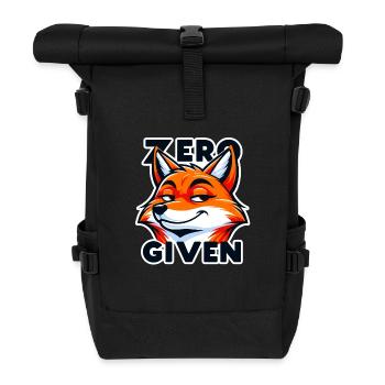 Zéro donné - Illustration de renard - Sac à dos roll top - noir - Devant