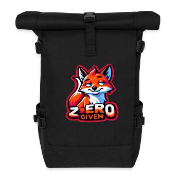 Zéro donné - Illustration de renard - Sac à dos roll top - noir - Devant