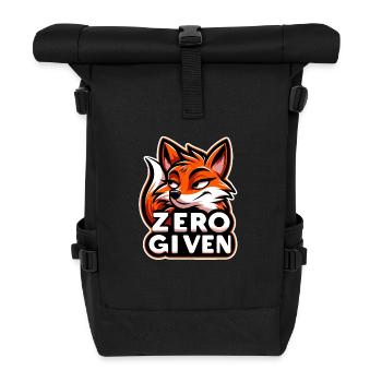 Zéro donné - Illustration de renard - Sac à dos roll top - noir - Devant