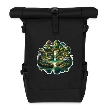 Landscape - Illustration - Roll Top Backpack - black - Front
