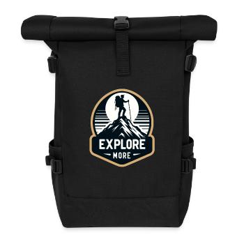 Explore more - Wanderer - Roll Top Backpack - black - Front