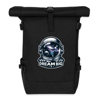 Dream Big - Astronaut Illustration - Rolltop Rucksack - Schwarz - Vorne