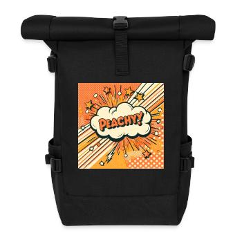 Peachy Peach - Roll Top Backpack - black - Front