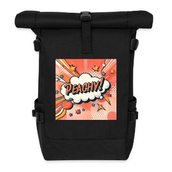 Peachy Peach - Roll Top Backpack - black - Front