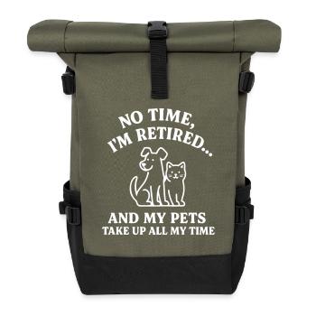 Retirement & Pets - Roll Top Backpack - olive/black - Front