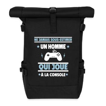 Ne sous-estimez jamais un homme gameur - Sac à dos roll top - noir - Devant