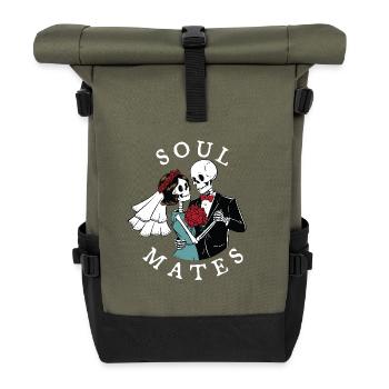 Soul Mates - Roll Top Backpack - olive/black - Front