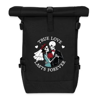Wahre Liebe hält ewig - Rolltop Rucksack - Schwarz - Vorne