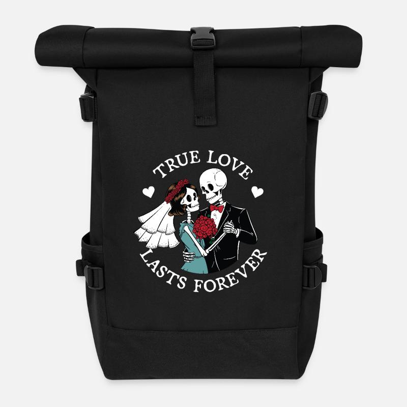 True love lasts forever - Roll Top Backpack - black