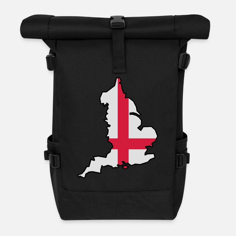 England & Flag - Roll Top Backpack - black