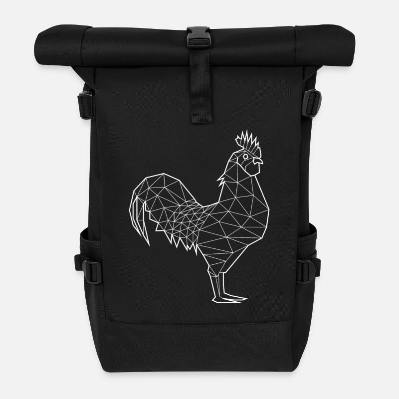 Hahn Weiss - Animal Prism - Rolltop Rucksack - Schwarz