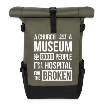 Church Museum - Roll Top Backpack - olive/black - Front