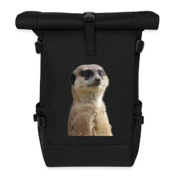 Erdmännchen Foto - Rolltop Rucksack - Schwarz - Vorne