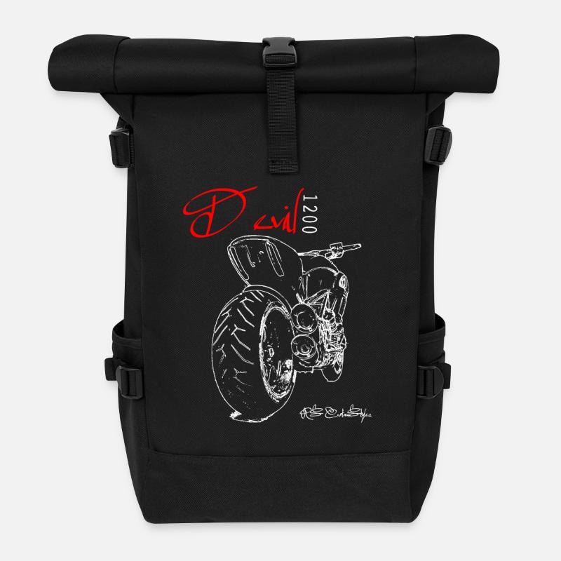 Duc Diavel Custom 1200 Moto Biker - Sac à dos roll top - noir