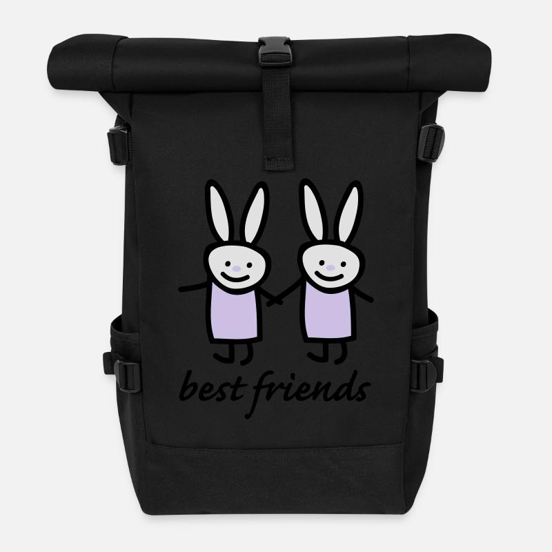 Beste Freunde Hasen - Rolltop Rucksack - Schwarz