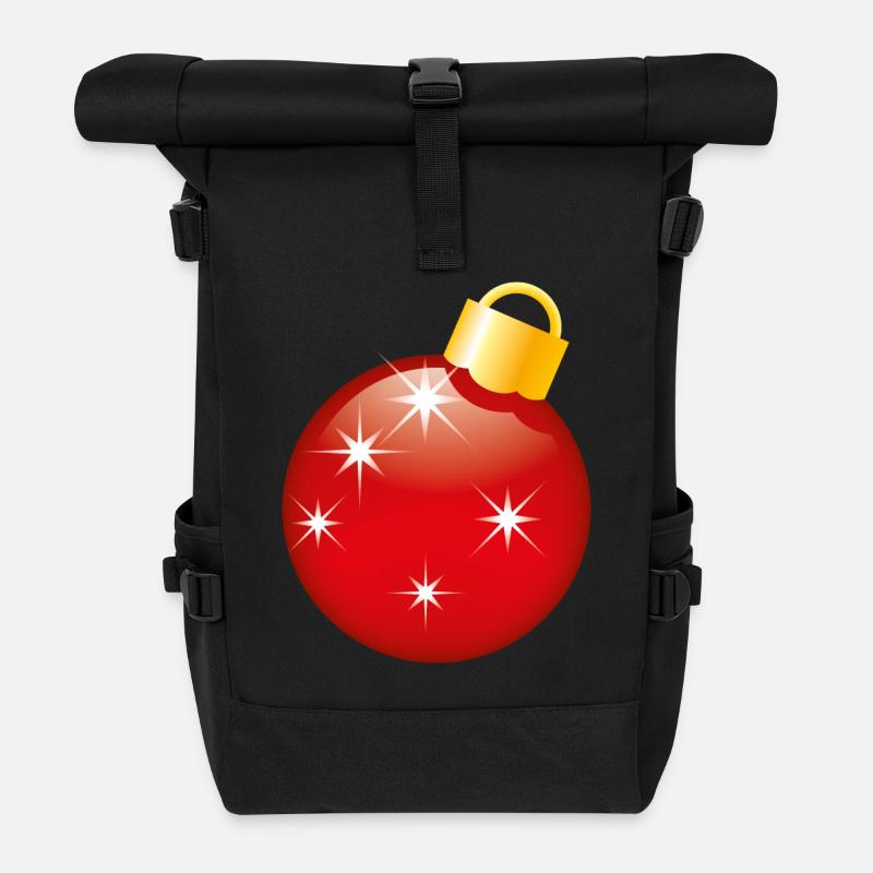 Smiley Christmas bauble - Rolltop Rucksack - Schwarz