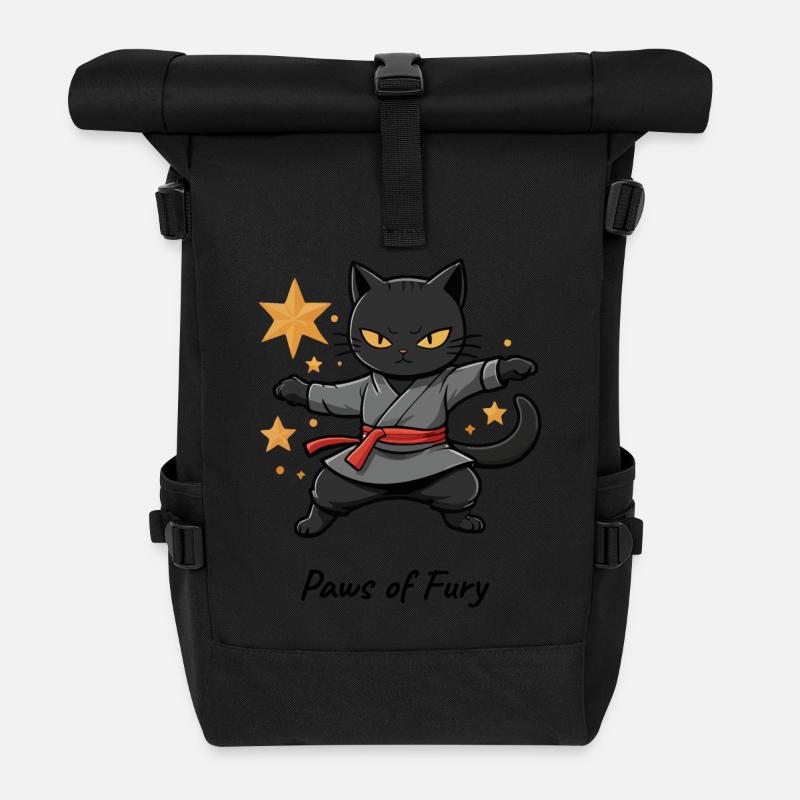 Pattes de fureur - Sac à dos roll top - noir