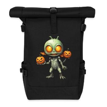 Halloween - Alien Horror with Pumpkin - Roll Top Backpack - black - Front