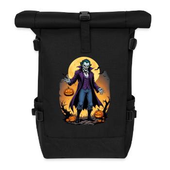 Halloween - Alien Horror with Pumpkin - Roll Top Backpack - black - Front