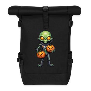 Halloween - Alien Horror with Pumpkin - Roll Top Backpack - black - Front