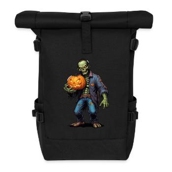 Halloween - Zombie Horror Horror with Pumpkin - Roll Top Backpack - black - Front