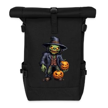 Halloween - Zombie Horror Horror with Pumpkin - Roll Top Backpack - black - Front