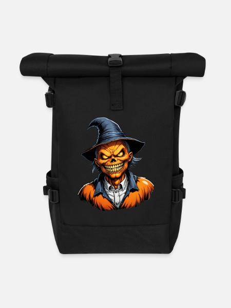 Halloween - Pumpkin Horror on Walpurgis Night - Roll Top Backpack - black