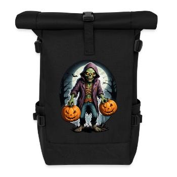 Halloween - Zombie Horror Horror with Pumpkin - Roll Top Backpack - black - Front