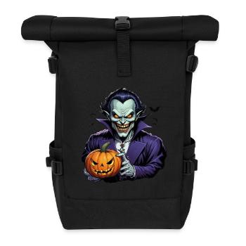 Halloween - Vampire Bloodsucker Horror with Pumpkin - Roll Top Backpack - black - Front