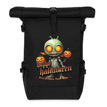 Alien with pumpkin heads Halloween - Roll Top Backpack - black - Front