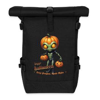 Alien with pumpkin heads Halloween - Roll Top Backpack - black - Front