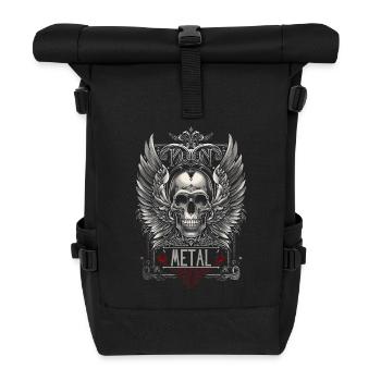 METAL crâne ailé gothique - Sac à dos roll top - noir - Devant
