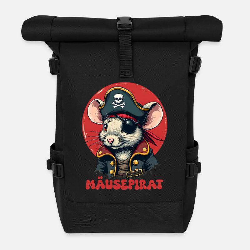 Mäusepirat - Rolltop Rucksack - Schwarz