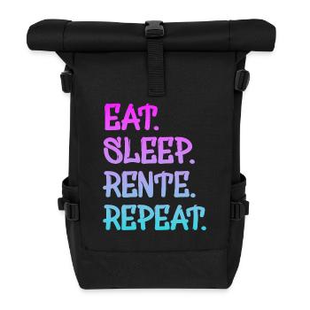 Rente, Rentner, Ruhestand 2025 - Rolltop Rucksack - Schwarz - Vorne