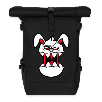 Hase Monster Böse Gefährlich Cool Halloween Horror - Rolltop Rucksack - Schwarz - Vorne
