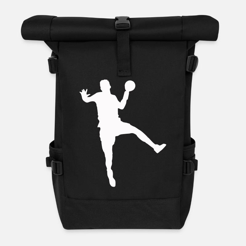 handball - Rolltop Rucksack - Schwarz