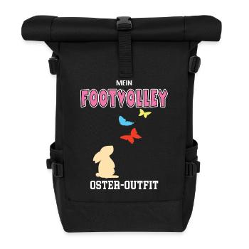 Footvolley Ostern Footvolleyspielerin Oster Outfit - Rolltop Rucksack - Schwarz - Vorne