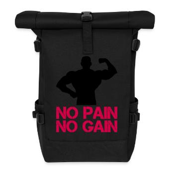 Bodybuilder Pain Gain - Roll Top Backpack - black - Front